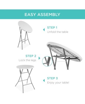32in Bar Height Folding Table, Indoor Outdoor Accessory w/ Thick Table Top, 330lb Capacity