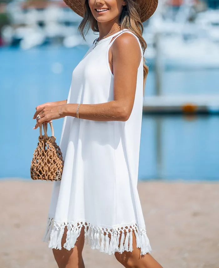 Women's Boho Breeze Tassel Cover Up Dress - thumbnail 7