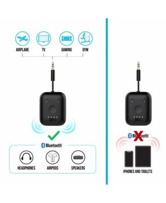 Connect Air In-Flight Bluetooth Wireless Audio Transmitter Adapter for up to 2 AirPods / Other Headphones
