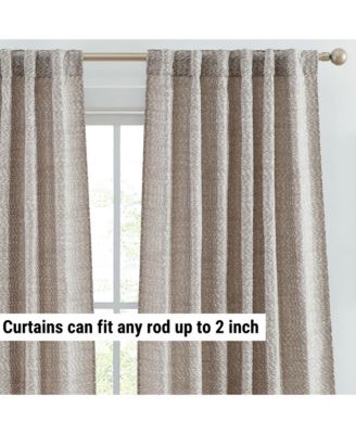 Easton Jacquard Slub Texture - Privacy Curtains with Back Tab Rod Pocket Lightweight Window Curtains Panels, Set of 2