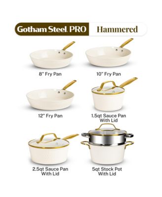 Pro Hammered Collection 10-Piece Ceramic Coating Nonstick Cookware Set
