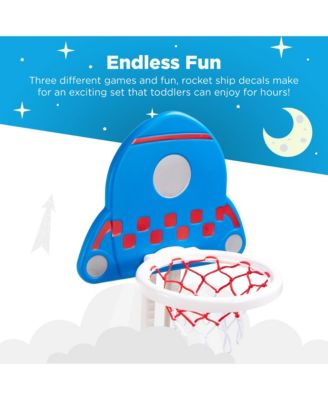 3-in-1 Toddler Basketball Hoop Sports Activity Center Grow With Me Play Set