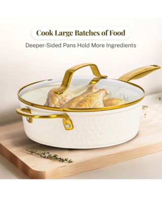 Pro Hammered Collection 20-Piece Ceramic Coating Nonstick Cookware Set