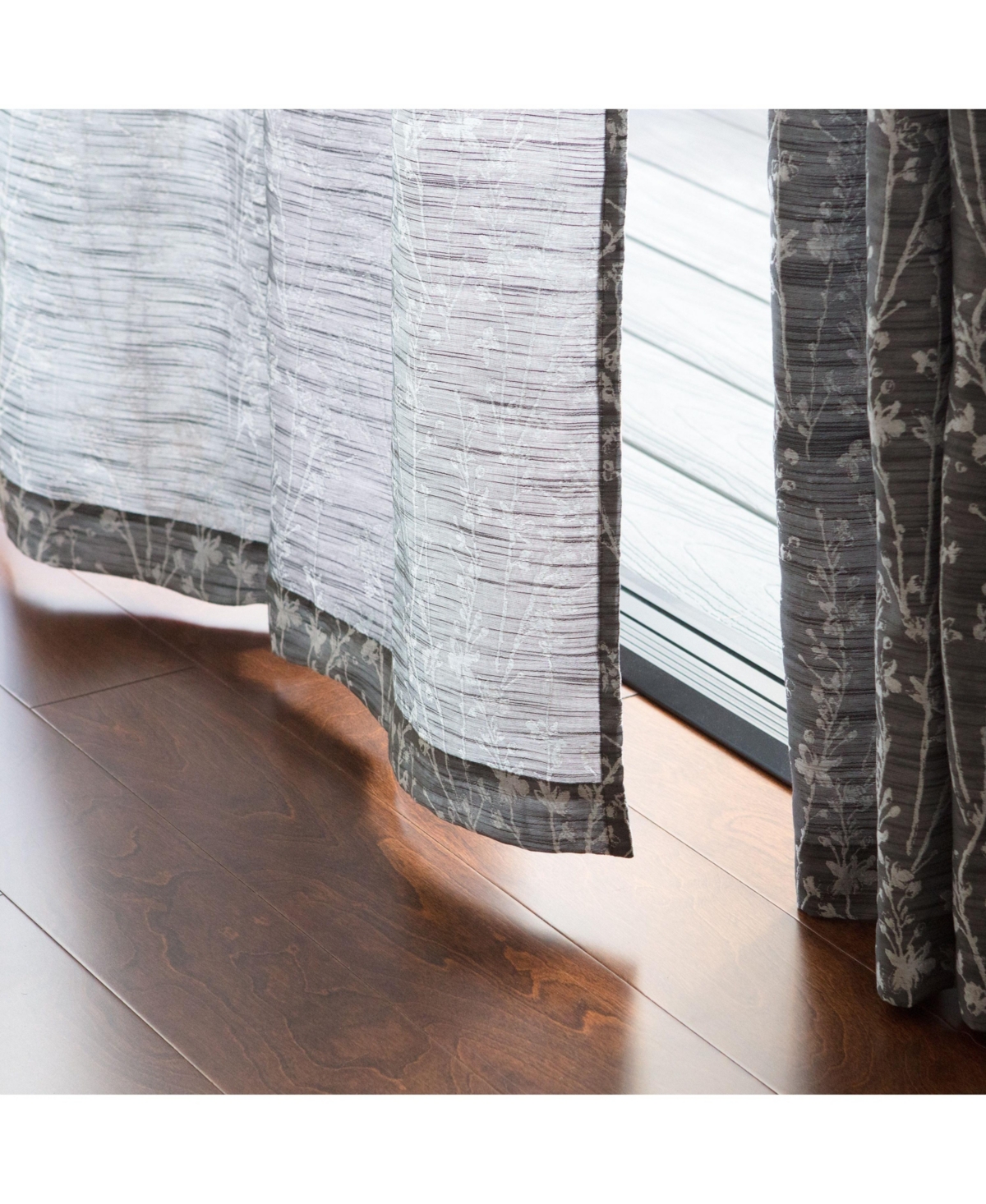 Chanasya Premium 2-Panel Floral Jacquard Textured Beige Curtains with Grommets for Windows Living Room Bedroom Office - Partial Room Darkening Drapes