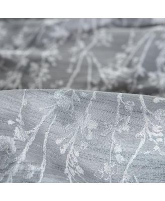 Premium 2-Panel Floral Jacquard Textured Beige Curtains with Grommets for Windows Living Room Bedroom Office - Partial Room Darkening Drapes for Privacy Decor - 52 x 96 Inch Long - Beige