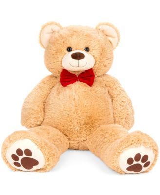 35in Giant Soft Plush Teddy Bear Stuffed Animal Toy w/ Bow Tie, Footprints