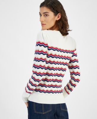 Женский хлопчатобумажный свитер в полоску с гребешком от Tommy Hilfiger