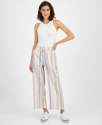 Tommy Hilfiger - Women's High-Rise Striped Crop Pants
