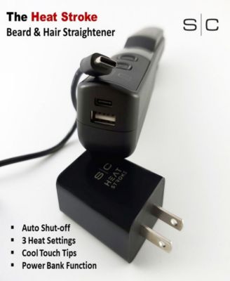 Heat Stroke Rechargeable Cordless Beard and Styling Hot Hair Brush with Cool Touch Tips