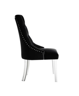 Winona Velvet Acrylic Leg Dining Chair Set of 2