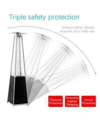 42000 BTU Outdoor Black Pyramid Patio Heater with Cover