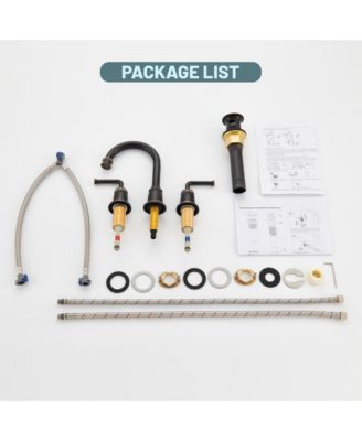 8 Inch Widespread 2-Handle Bathroom Sink Faucet with Drain Assembly