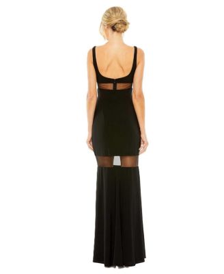 Women's Ieena Sheer Mesh Panel Sheer Detail Column Gown