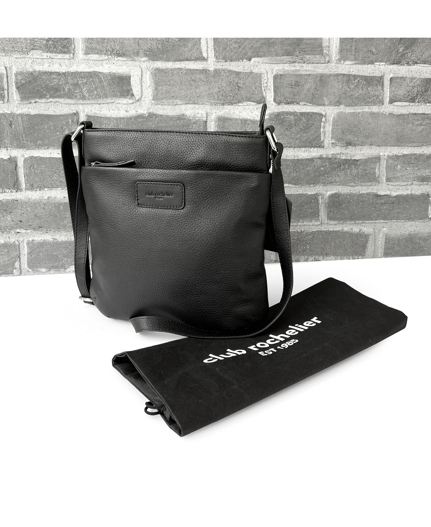 Ladies Leather Top Zipper Crossbody Bag