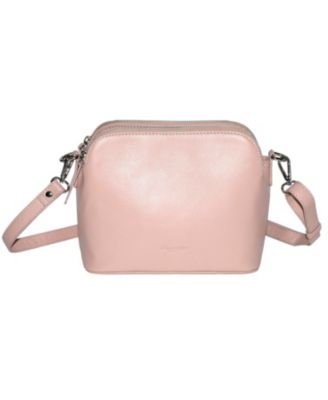 Ladies Leather Double Zipper Crossbody Bag