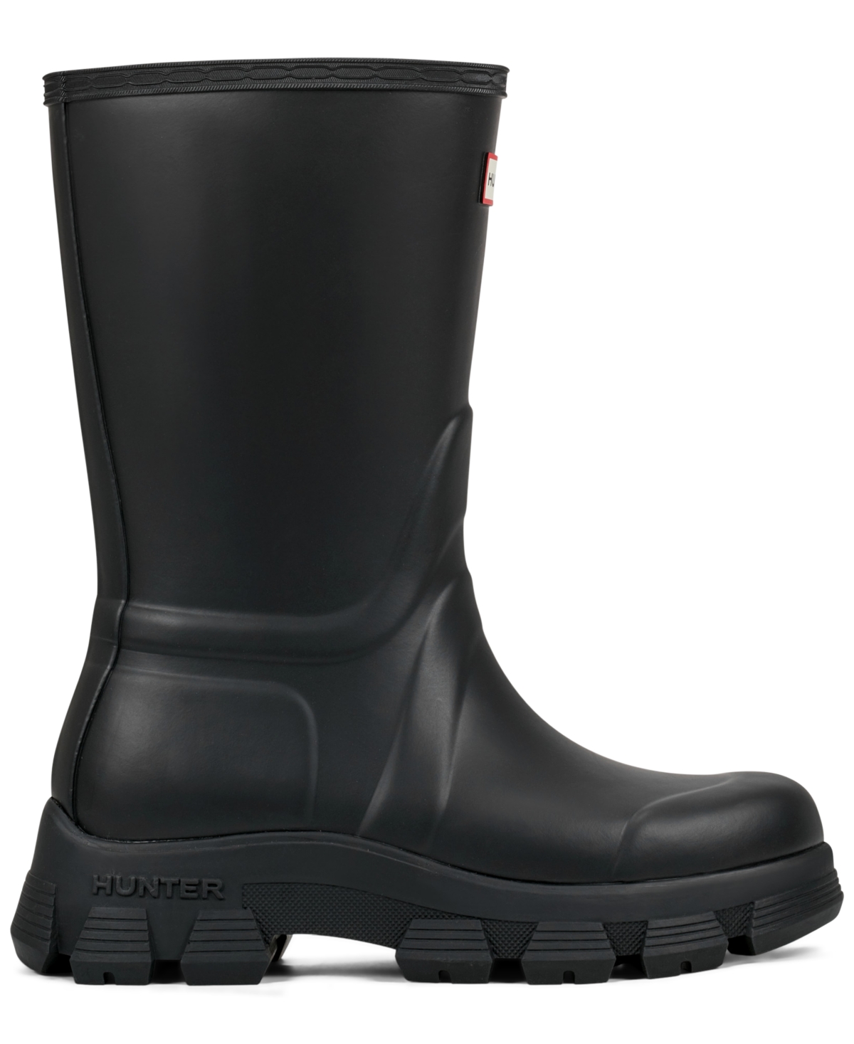 Hunter Micah Lug Sole Waterproof Rain Boot In Black