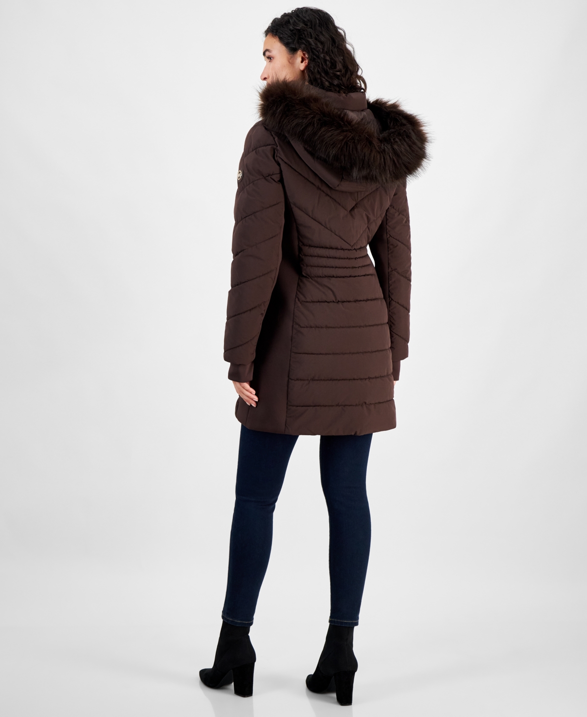 Michael Kors Michael Michael Kors Women s Faux Fur Trim Hooded Puffer Coat Created for Macy s Olive Smart Closet