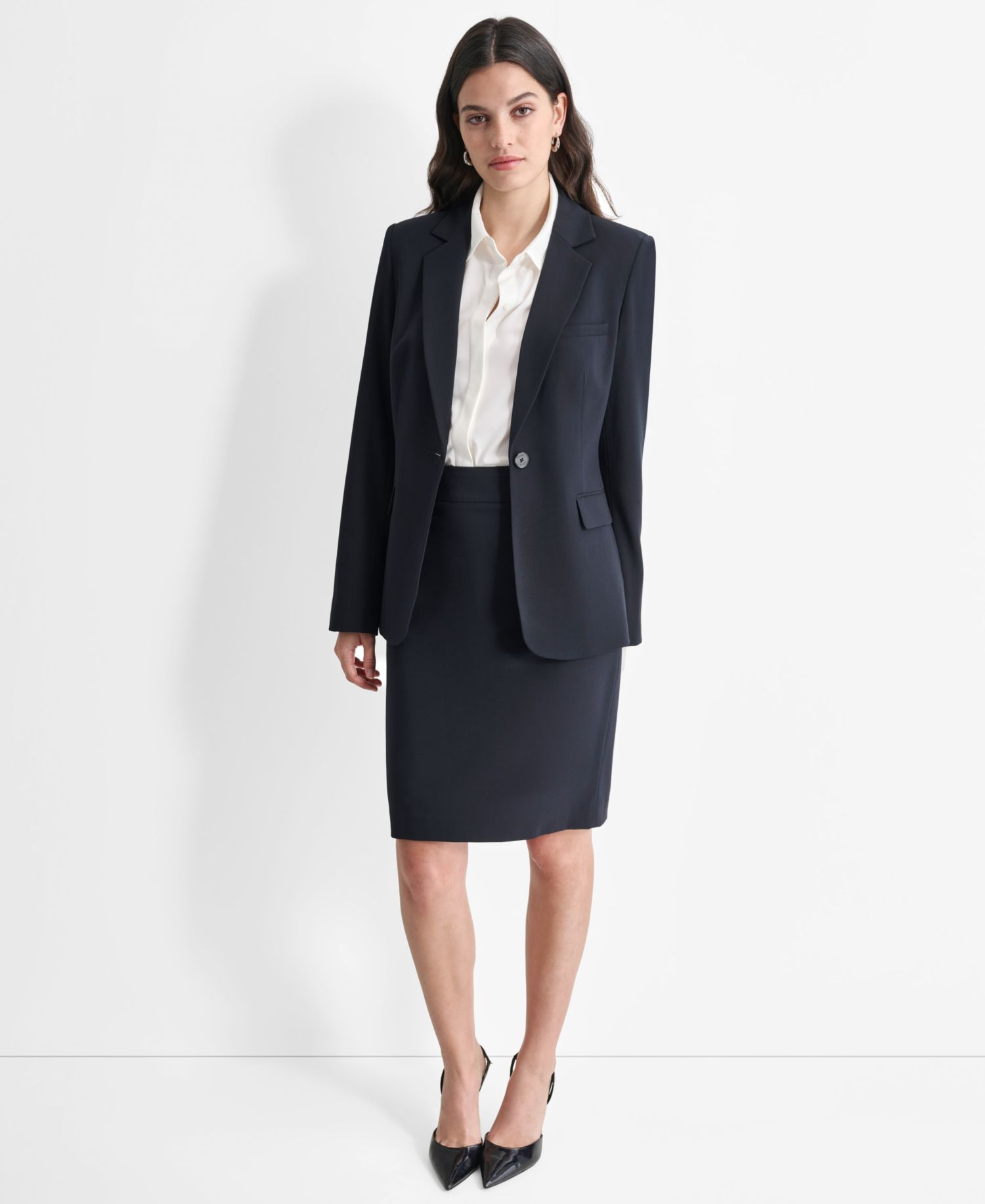 Women’s Single-Button-Front Long-Sleeve Blazer