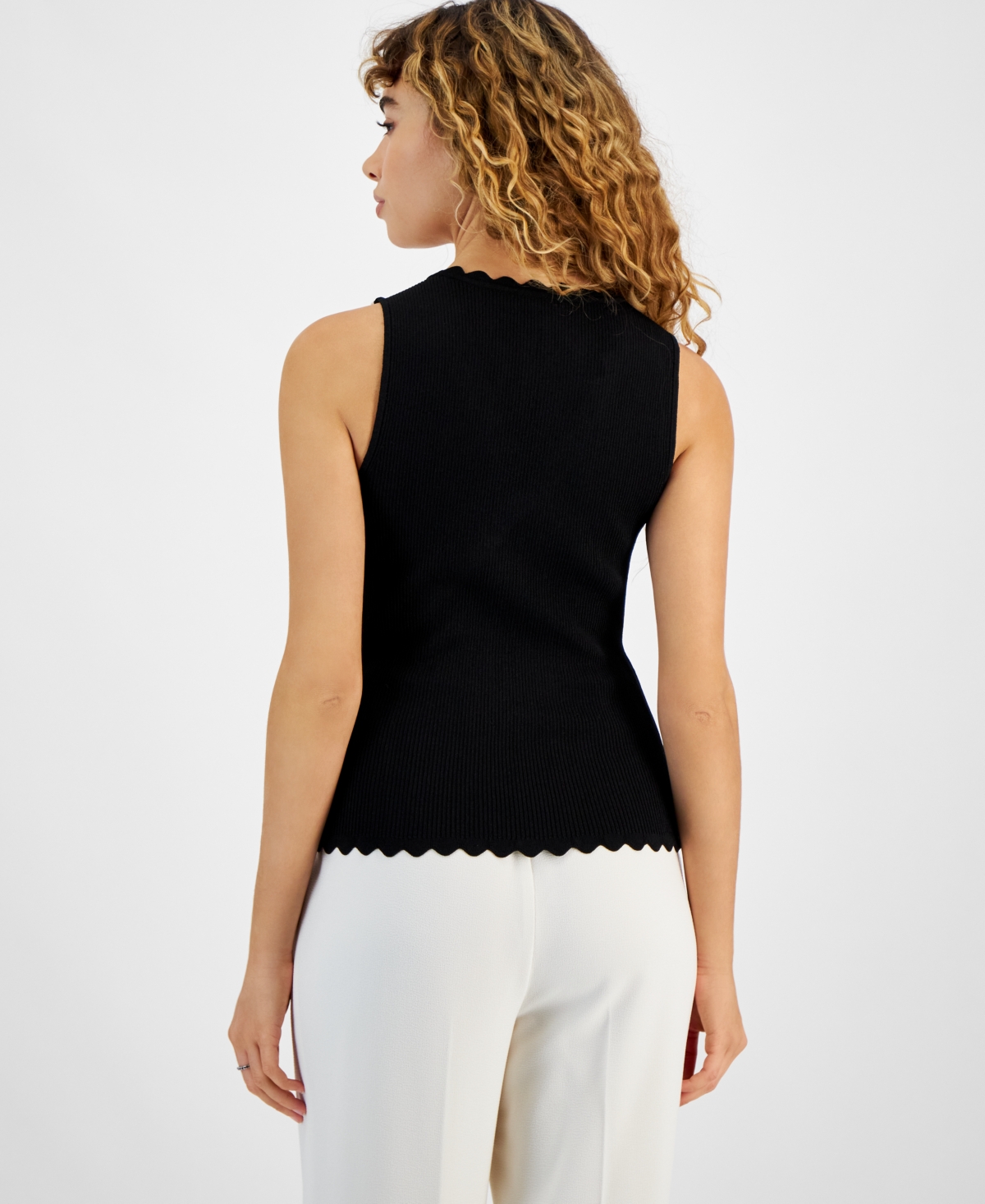 Bar Iii Women's Sleeveless Color Block Knit Top, Created for Macy's -bar White