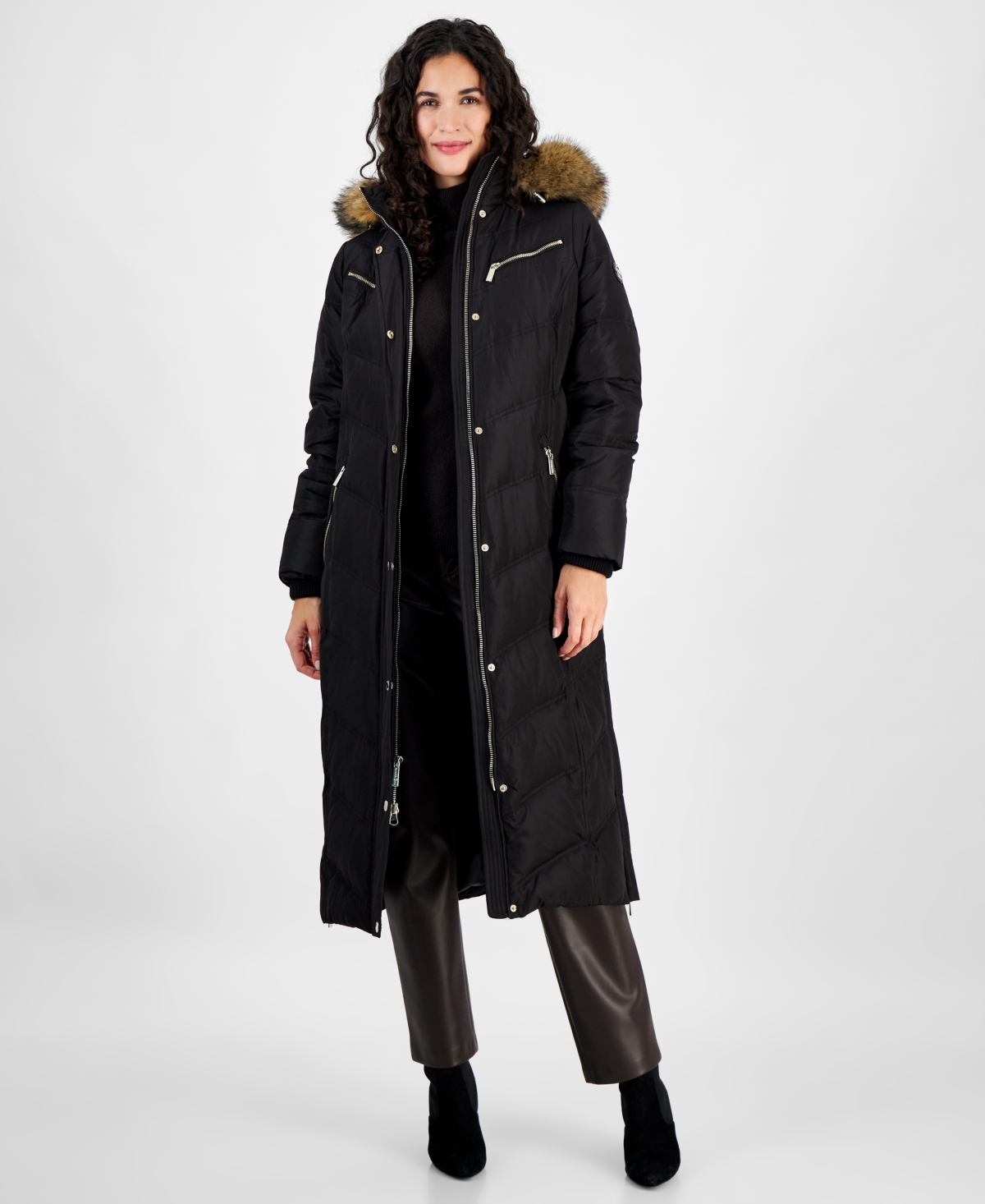 Michael michael kors hooded maxi puffer coat shop