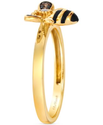 Chocolate Diamond & Nude Diamond Honeybee Ring (1/8 ct. t.w.) in 14k Gold