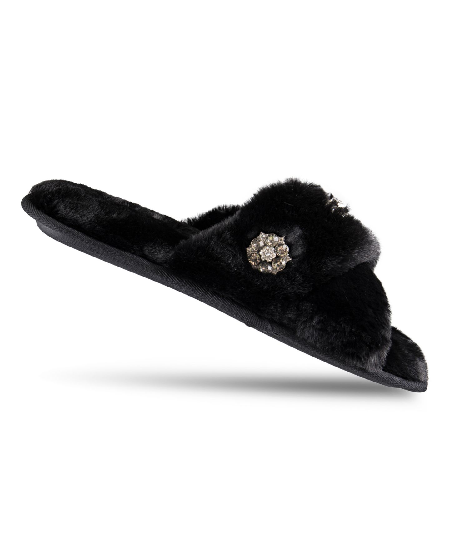 Женские тапочки Jessica Simpson Embellished Cross Band Slide Slippers, цвет: Чёрный — фото 5