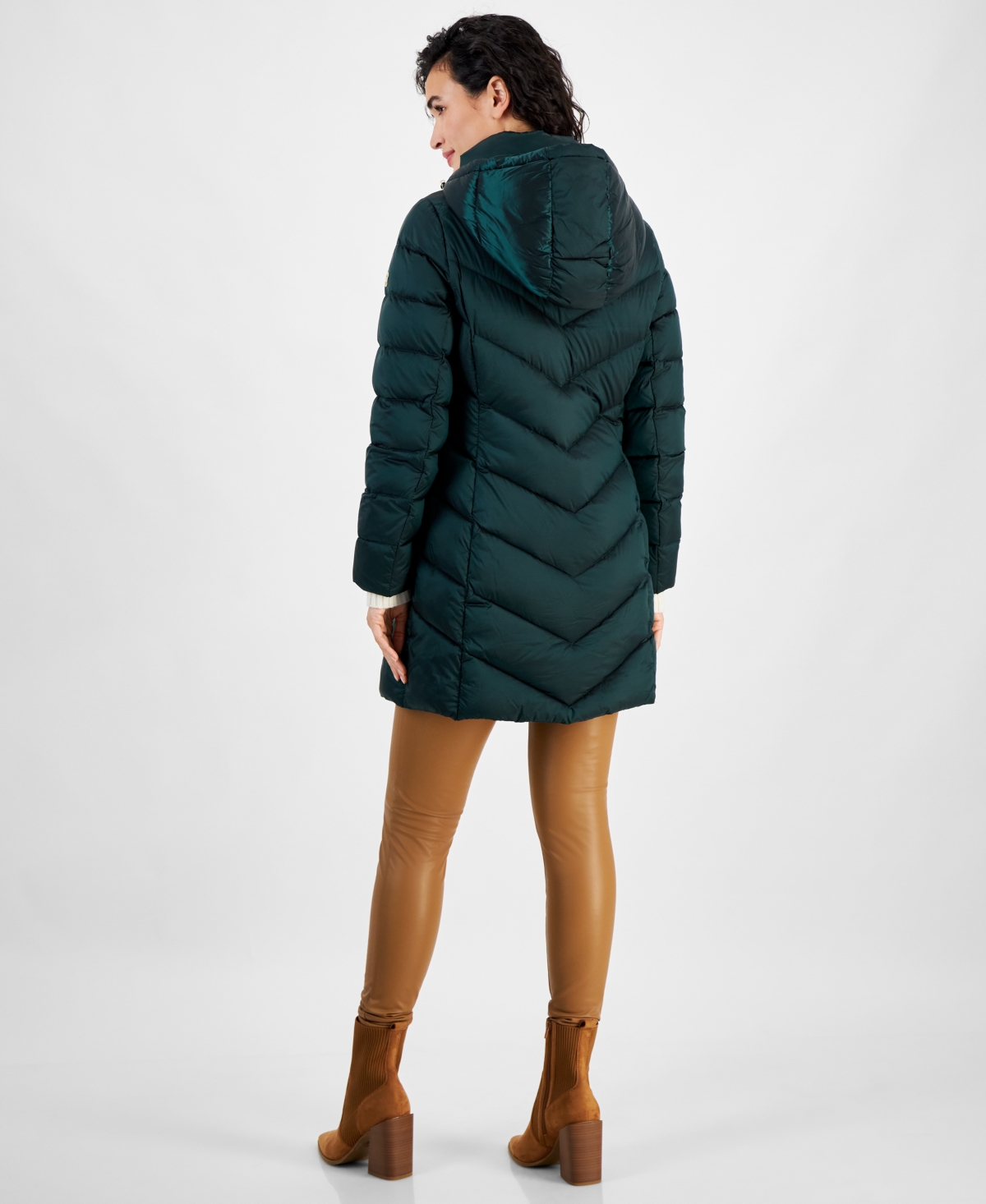 Packable down hooded jacket michael michael kors 2025