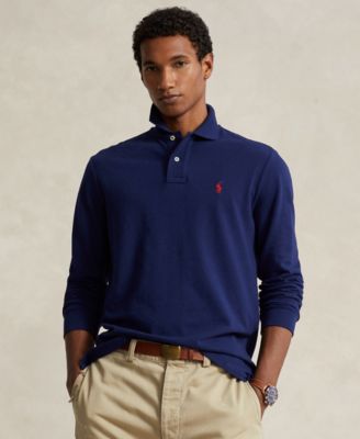 Men's Classic Fit Long Sleeve Mesh Polo