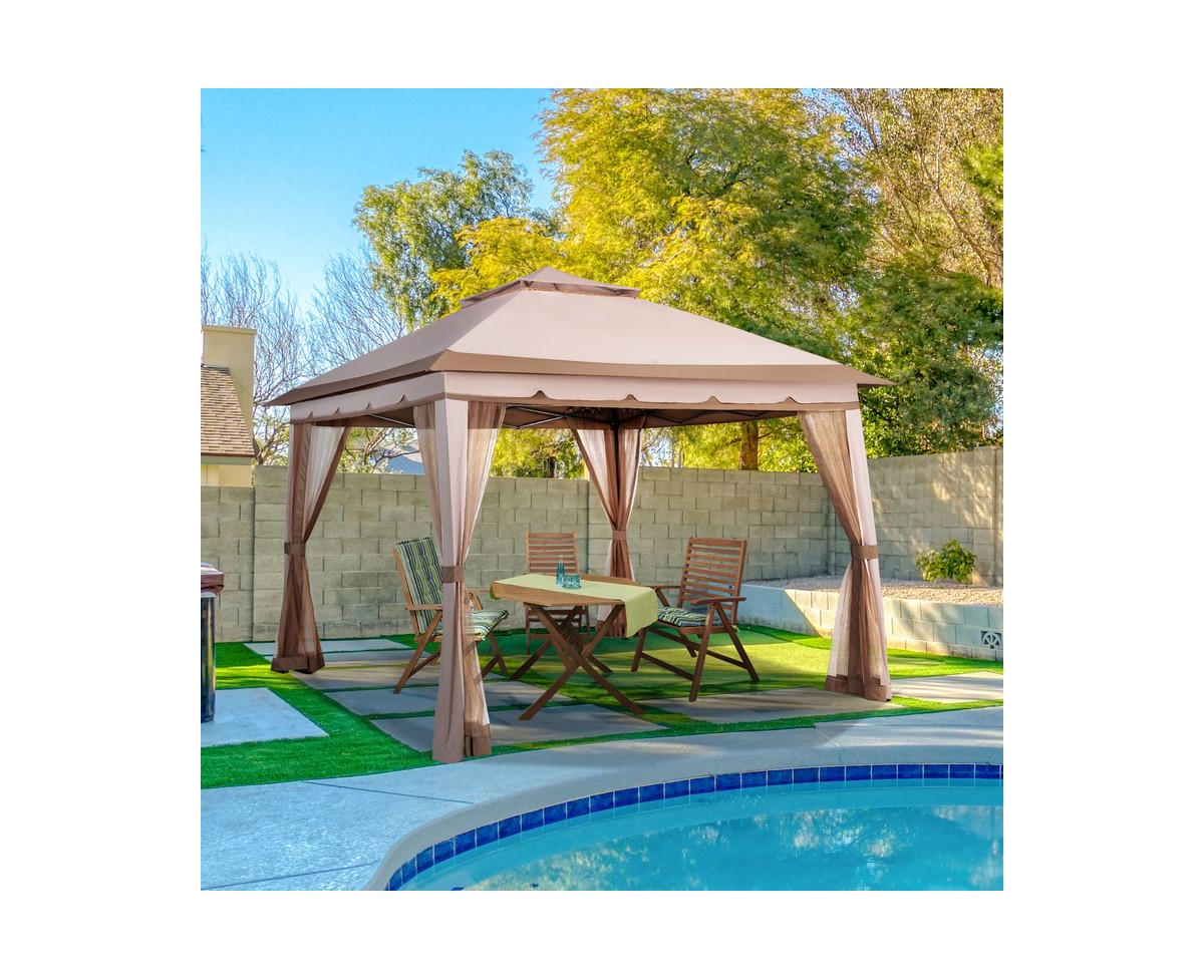 Pamapic 11 ft. x 11 ft.Outdoor Pop Up Gazebo - Beige