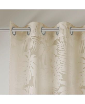 Leilani Palm Leaf Burnout Window Sheer Curtain