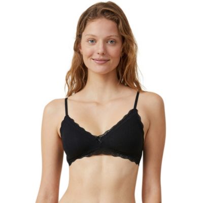 Women's Cotton Lace Triangle Padded Bralette