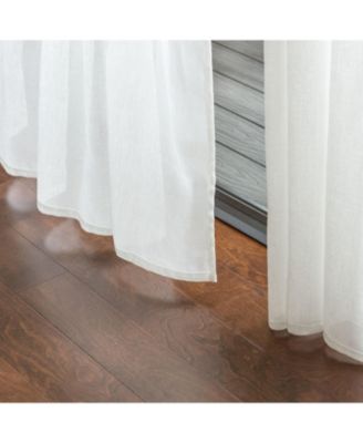 Premium 2-Panel Faux Belgian Flax Textured Semi Sheer Curtains - for Windows Living Room Bedroom Patio - Partial Sheer Drapes for Privacy & Home Decor 52 x 63 Inches Long - Maroon