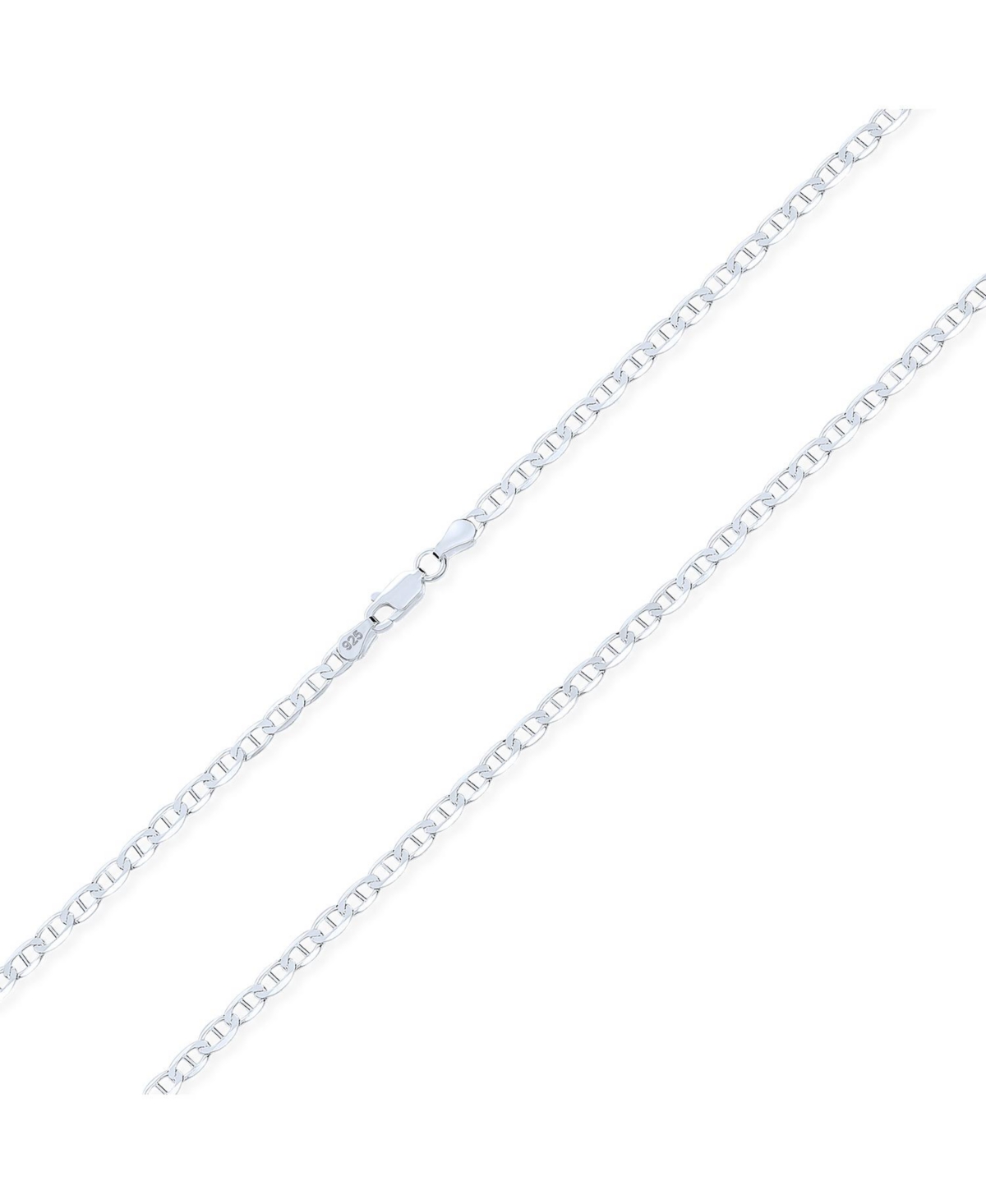 Solid Heavy .925 Sterling Silver 4,6,7,9MM Marina Anchor Nautical Mariner Chain Link Necklace 16 18 20 24 Inch - Silver