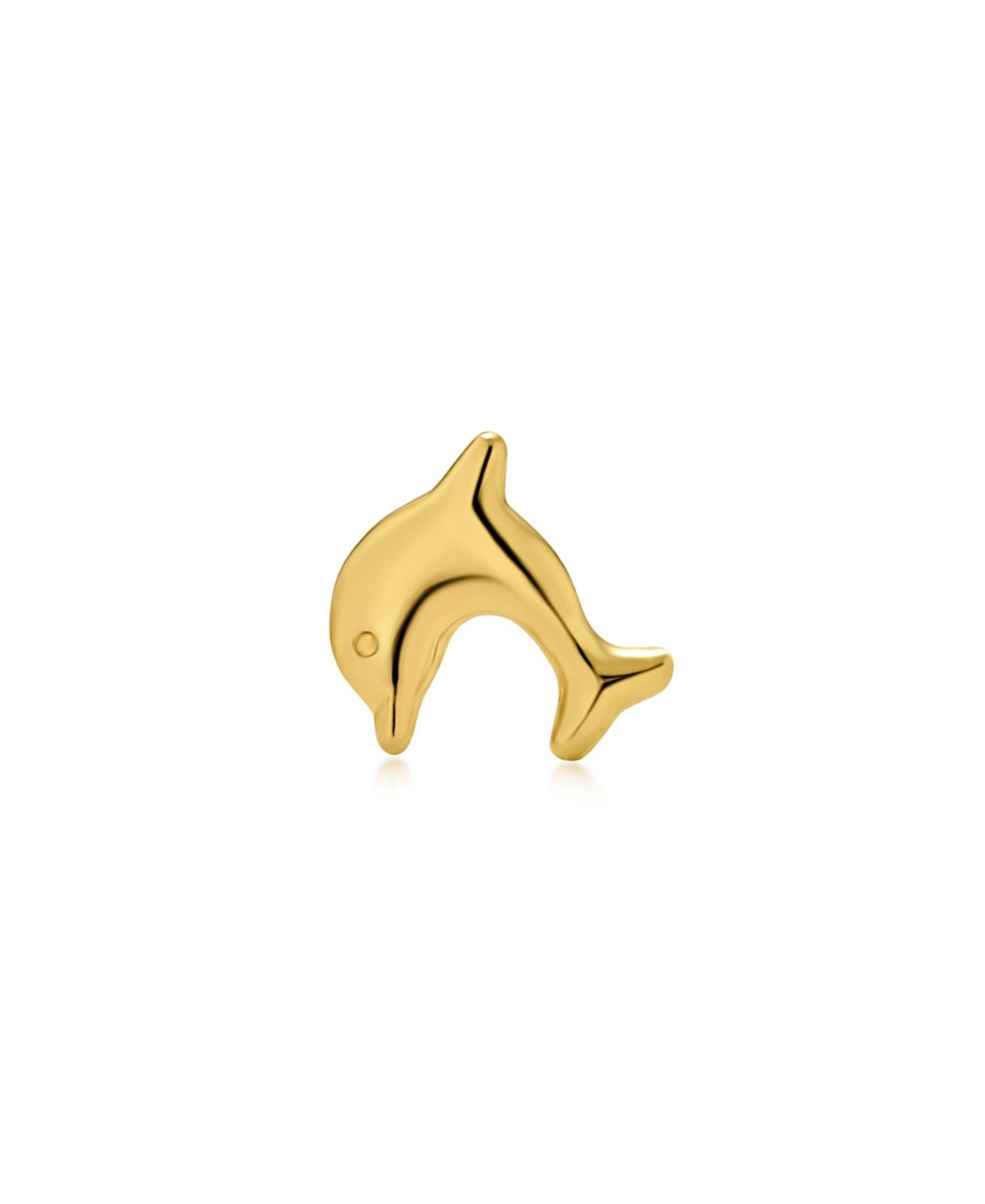 Bling Jewelry Tiny Daith Vacation Nautical Dolphin Yellow 14KCartilage Ear Lobe Piercing Stud Earring 1 Piece Helix For Women Push Back - Gold
