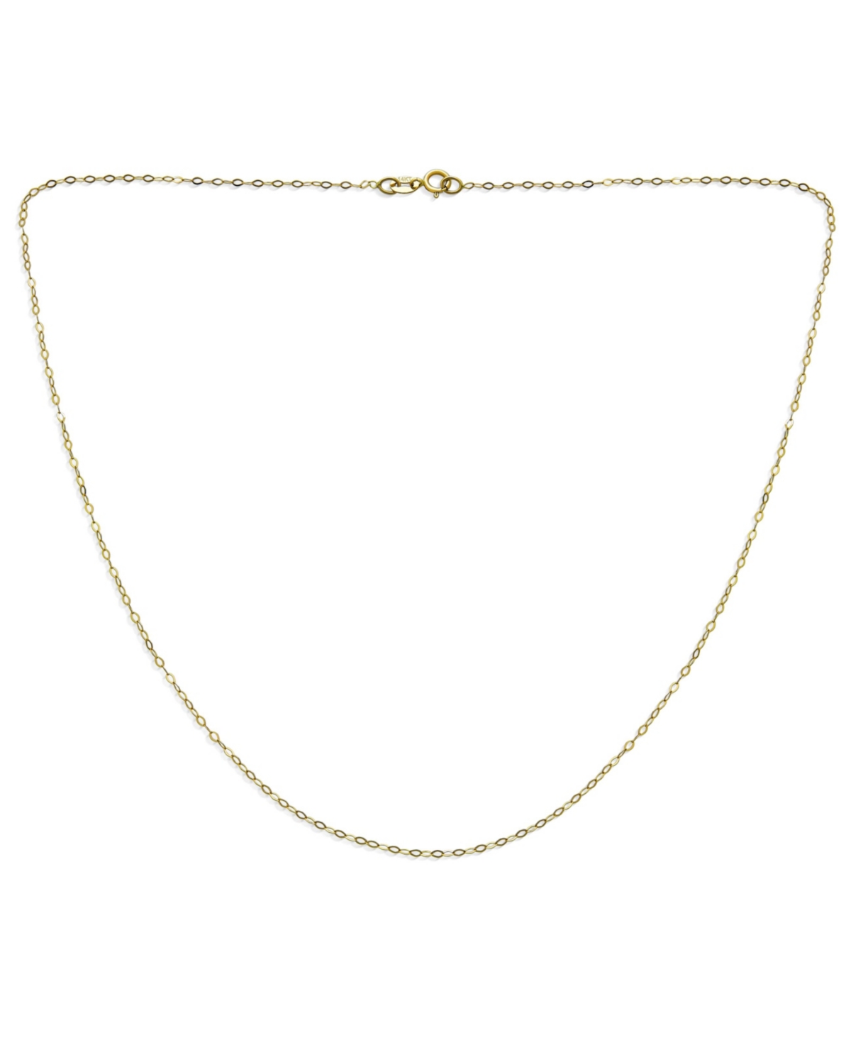 Bling Jewelry Very Fine Thin Yellow 14KStrong Rolo Link Cable Chain Necklace .75MM for Women 16,18,20,22,24 Inch - Gold