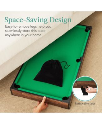 40in Tabletop Billiard Table, Pool Arcade Game Table w/ 2 Cue Sticks, Ball Set, Storage Bag