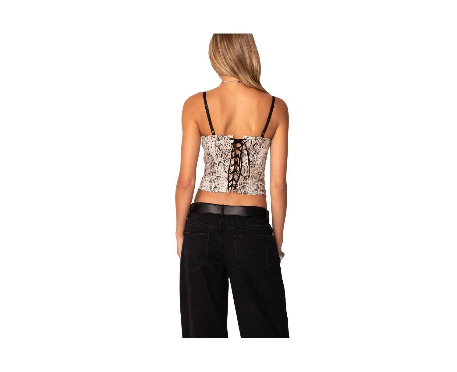 Women's Snakeskin Denim Corset