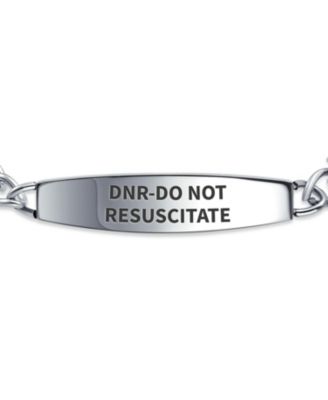 DNR-Do Not Resuscitate Identification Medical ID Miami Cuban Link Chain Bracelet Stainless Steel 7.5 Inch
