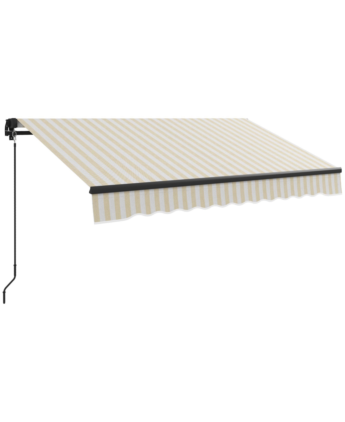 Outsunny 8' x 6.5' Patio Retractable Awning Sunshade Shelter, Beige - Beige