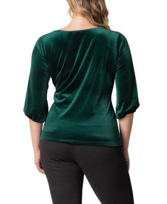 Plus Size Odette Velvet Faux Wrap Top