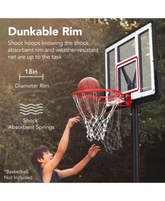 Adjustable Regulation-Size Basketball Hoop, Portable Sport System w/ Fillable Base, Wheels