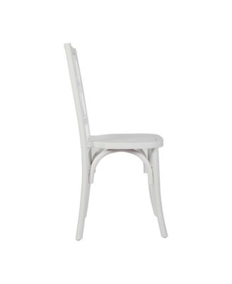 Mara Set Of 2 Solid Wood Dining Chairs With Stackable Design, Ornate Seat Back Accenting, And Elegant Finish