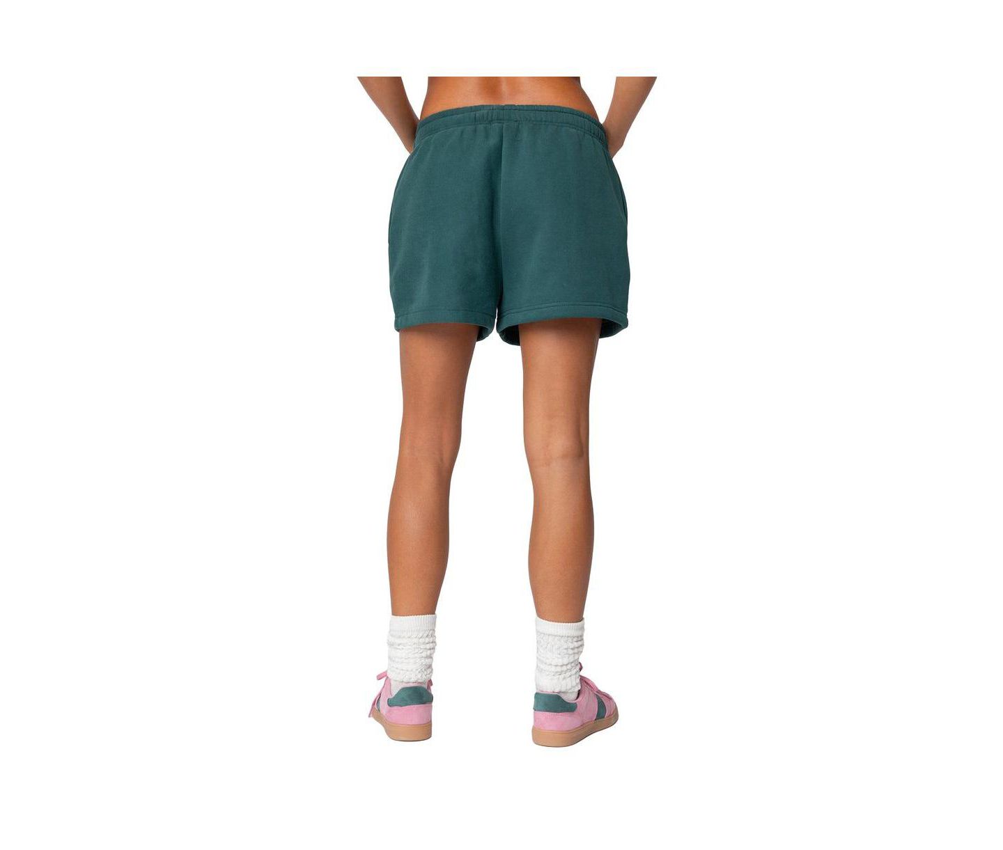 Женские шорты Edikted So Sporty Sweat Shorts, цвет: Зелёный — фото 2