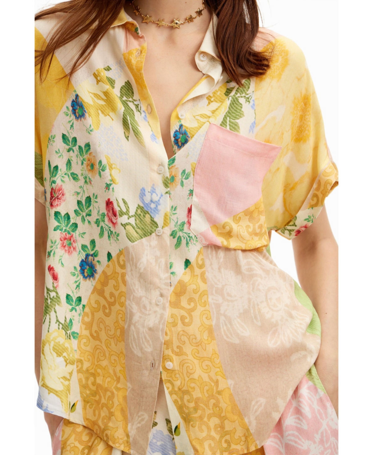 Desigual Women's Floral patchwork shirt