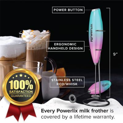 Milk Frother Battery Operated Foam Maker For Coffee With Stainless Steel Stand