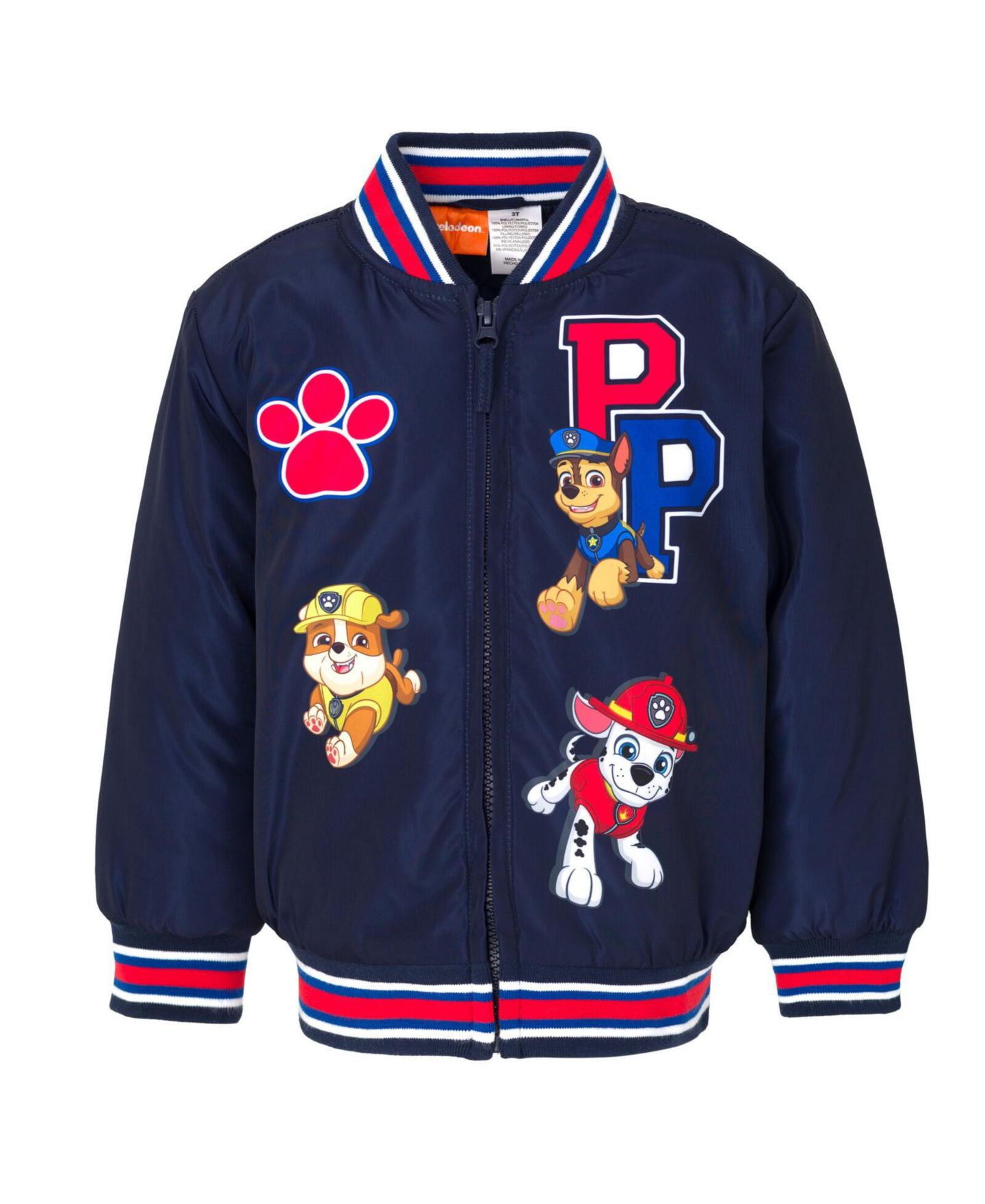 Куртка Paw Patrol Varsity Zip Up Bomber Jacket для мальчиков, цвет: Тёмно-синий — фото 1