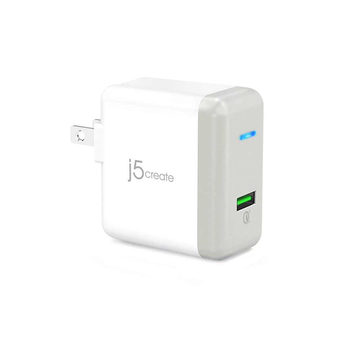 j5create JUP10 QC3.0 Usb Charger - pure,  pristine white hue