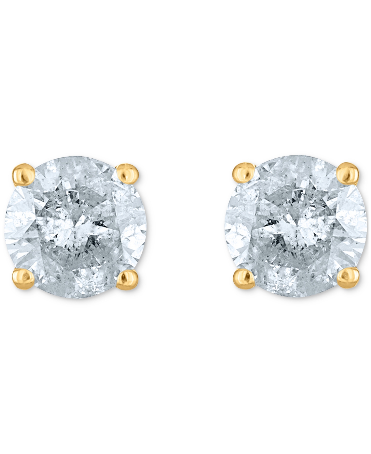 Macy's Diamond Four Prong Stud Earrings (3/8 Ct. Tw) In 14k White Gold Or 14k Gold In Yellow Gold