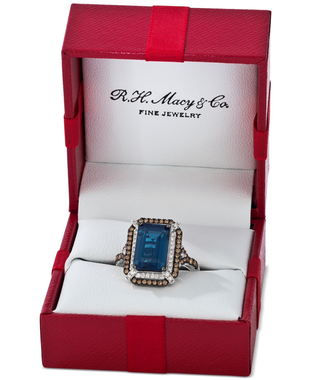 Le Vian Deep Sea Blue Topaz (3-7/8 ct. t.w.) & Diamond (5/8 ct. t.w.) Double Halo Ring in 14k Rose Gold (Also Available in 14Kor 14k Yello