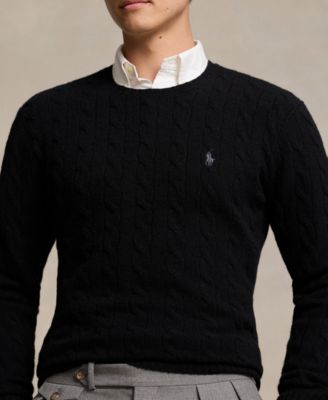 Men's Wool-Cashmere Cable-Knit Sweater
